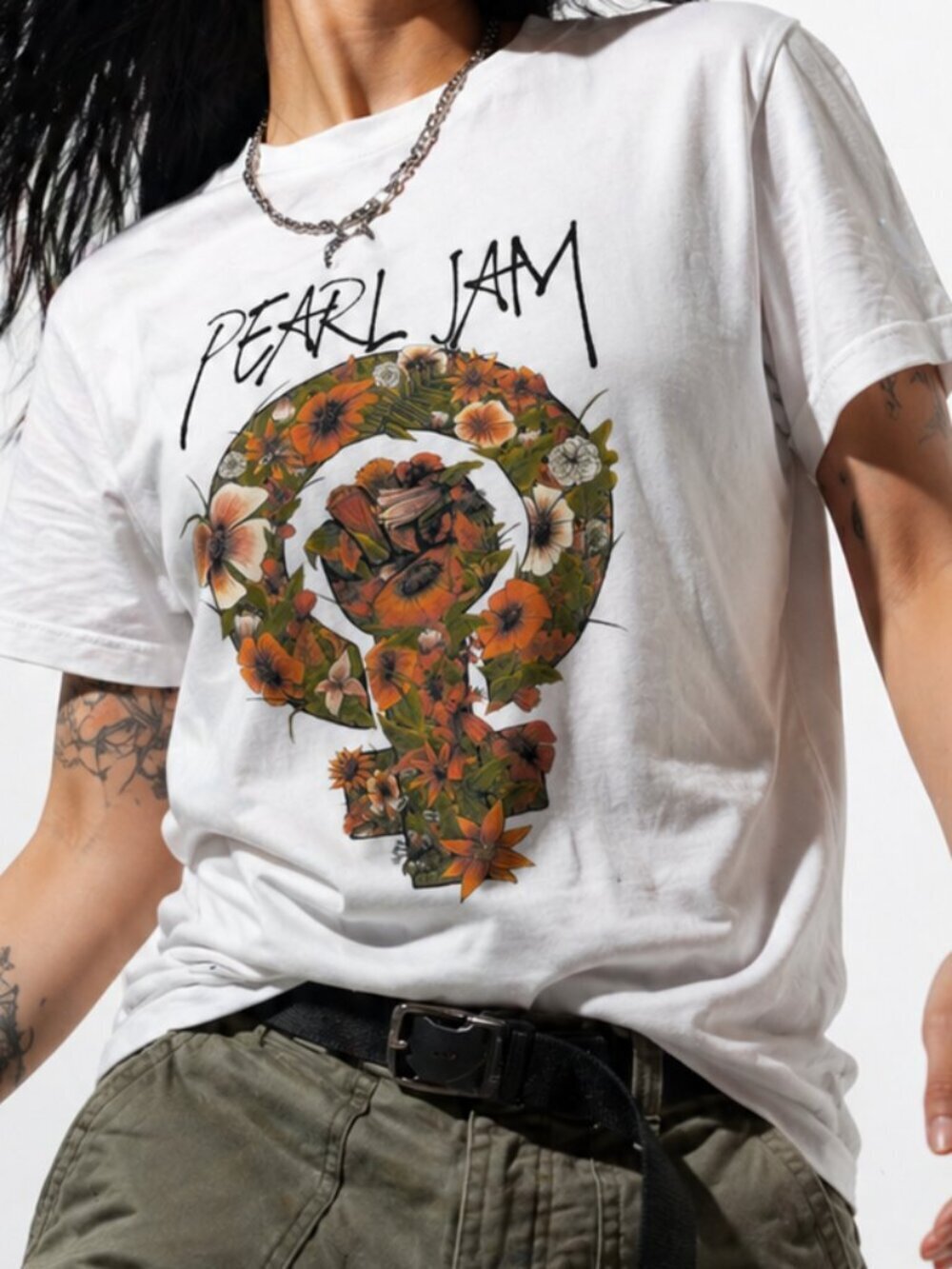PEARL JAM 2020/2022 Band Concert T-Shirt Feminist White XS
